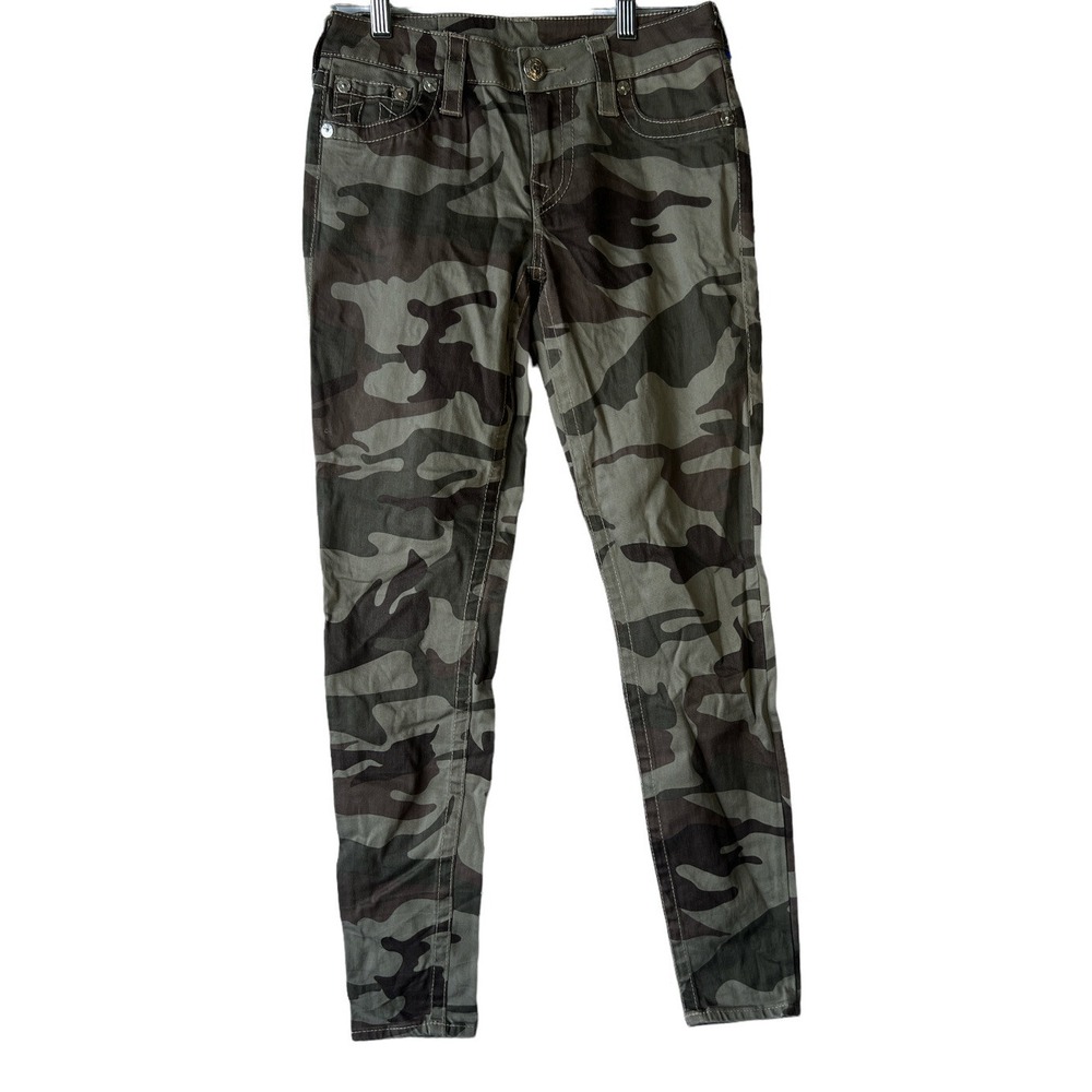 True Religion  Size 28 Camouflage Camo Relaxed Straight Pants Jeans‎